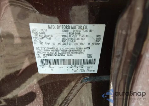 2012 Ford Edge Se z USA, uszkodzony, nr VIN 2FMDK3GC4CBA19629